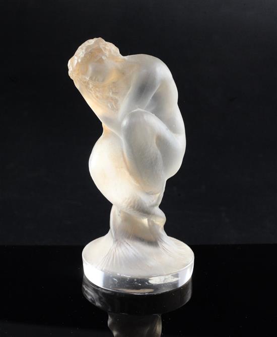 Sirène/Small Mermaid. A glass mascot by René Lalique, introduced 1920, No.831 Height 10.2cm.
